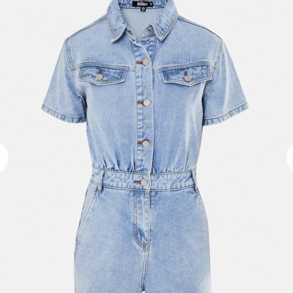 Missguided denim jumpsuit